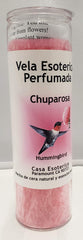 Veladora Candle Casa Esoterica Espiritual Chuparrosa detalle cera palma de coco