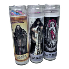 Conjunto de 3 velas Santa Muerte para altar
