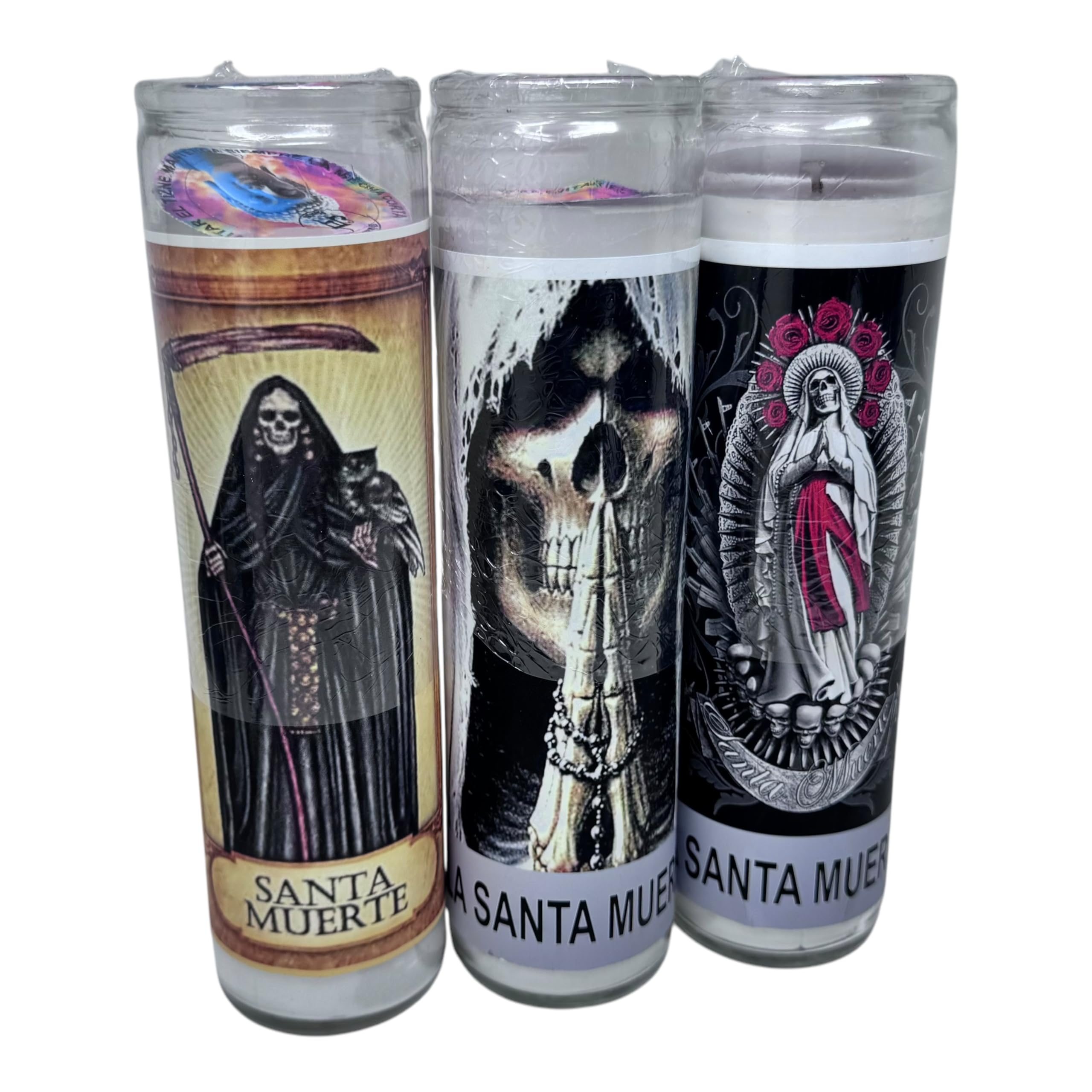 Set de velas esotéricas Santa Muerte para limpieza de energías