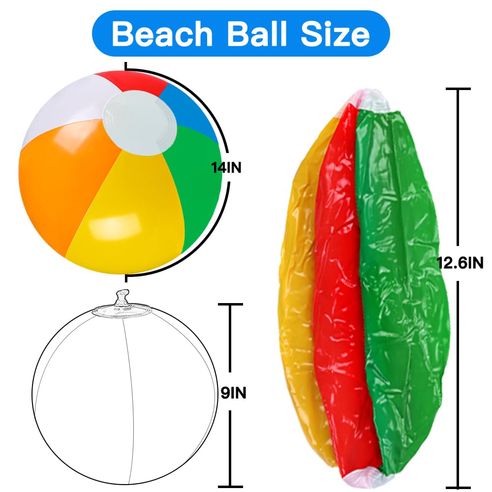12 inch rainbow inflatable beach balls by Vellibring
