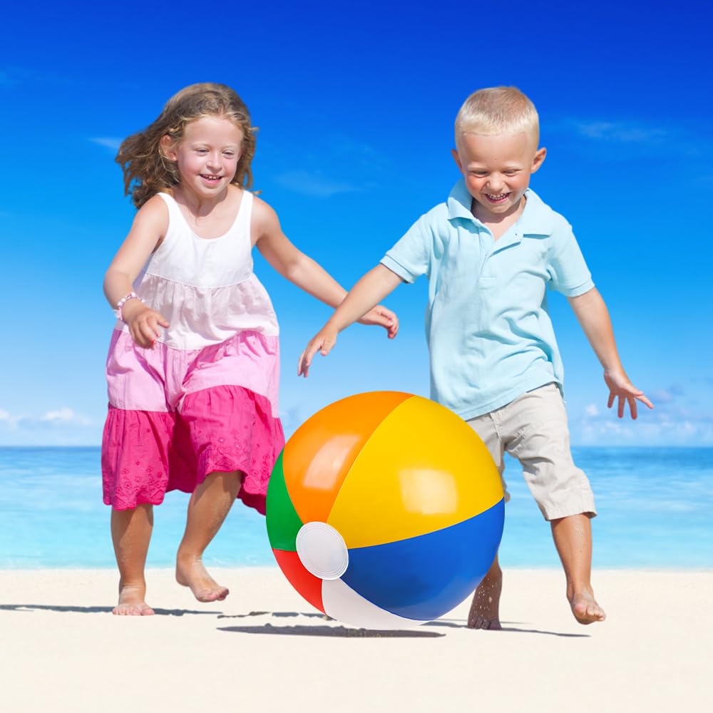 4-pack inflatable beach balls for pool parties and vacations