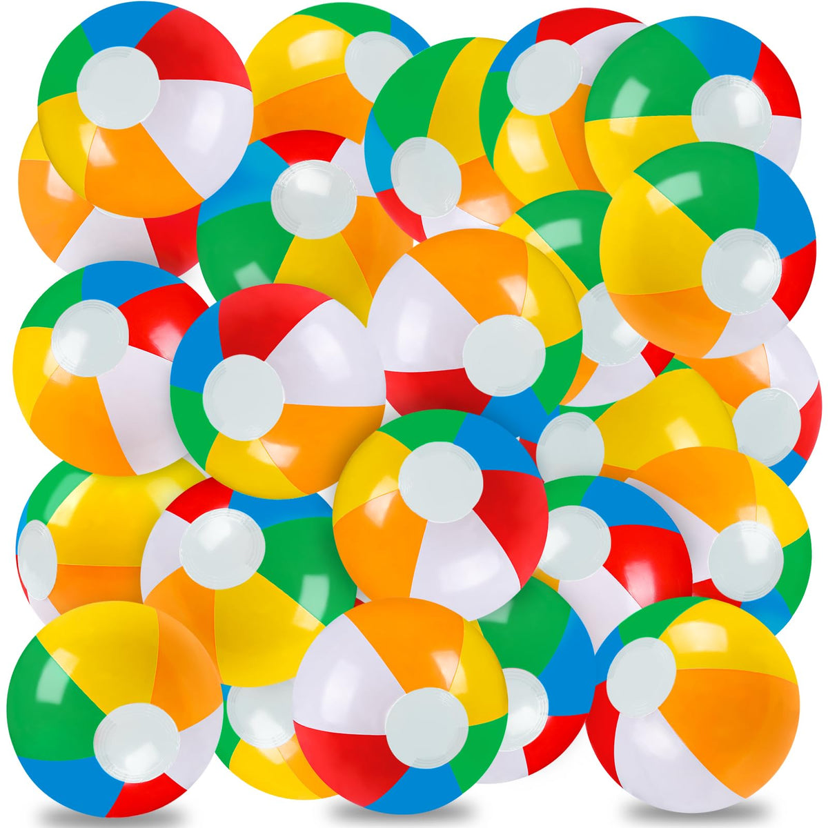 Vellibring 24 pack 12in rainbow inflatable beach balls for kids