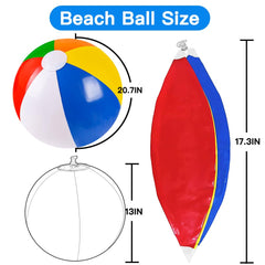 Four 20in rainbow inflatable balls for pool and beach