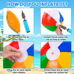 Inflatable beach balls with valve for easy inflation and deflation