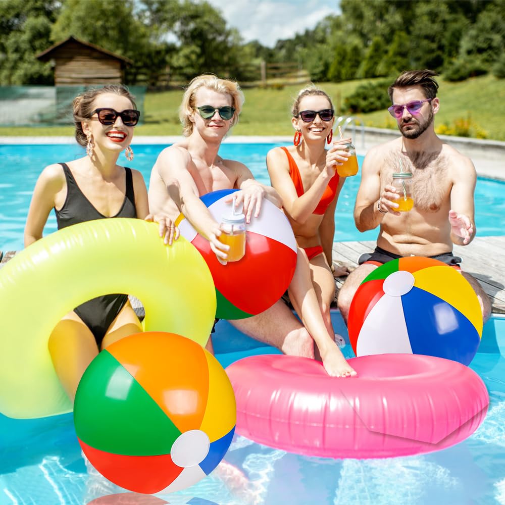 Large 20in rainbow inflatable balls for summer decoration and play