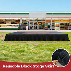 Wrinkle-free black stage skirt ready for reuse