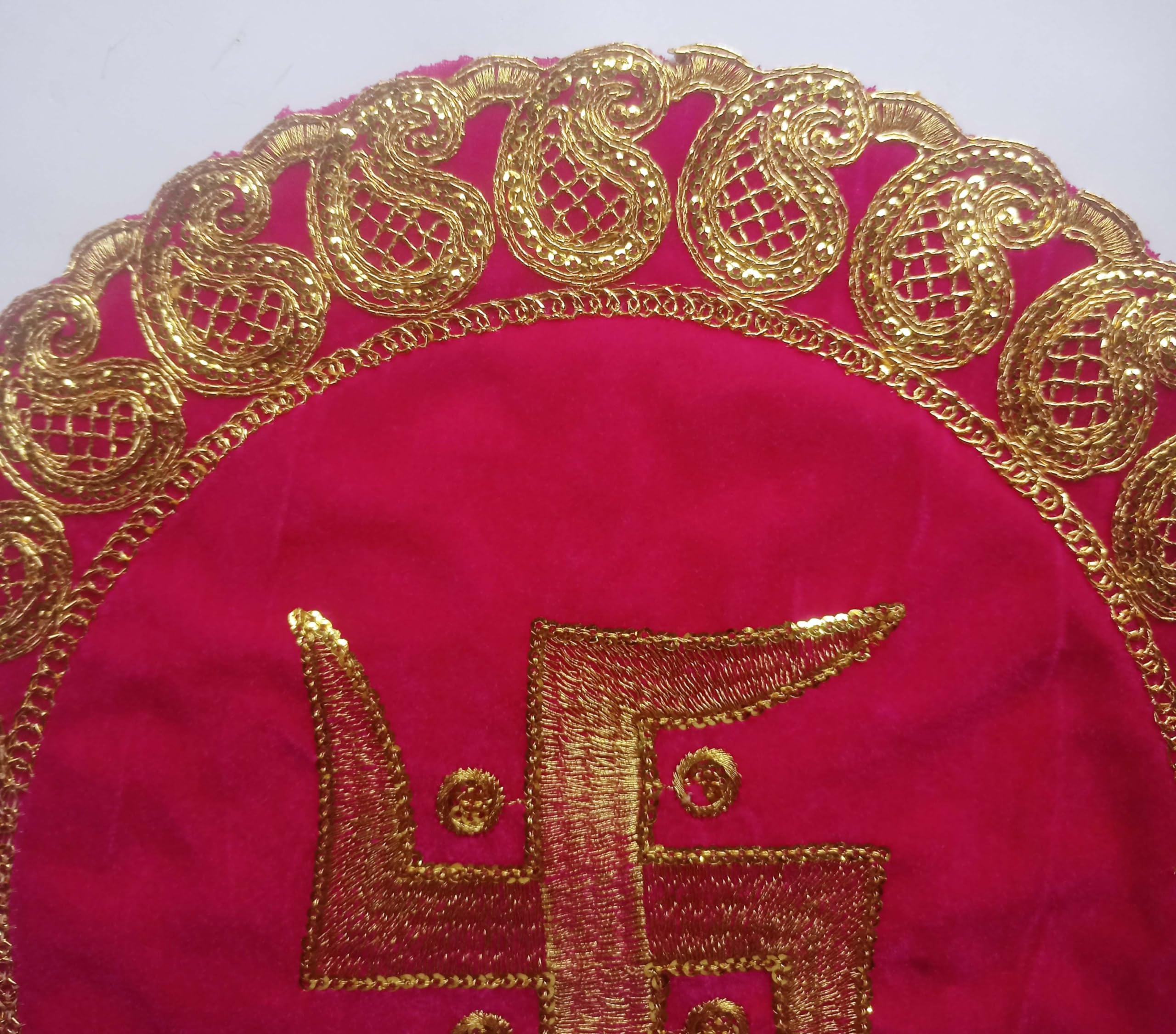 Velvet Cloth with Swastik Symbol for Puja Mat