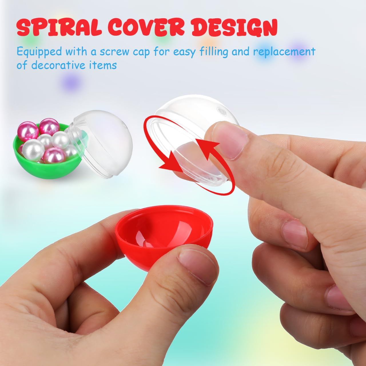 Vending machine capsules ball shown as plastic storage solution