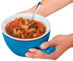 Vented lid for microwave bowl from Ceramic Handy Gourmet 3-piece set