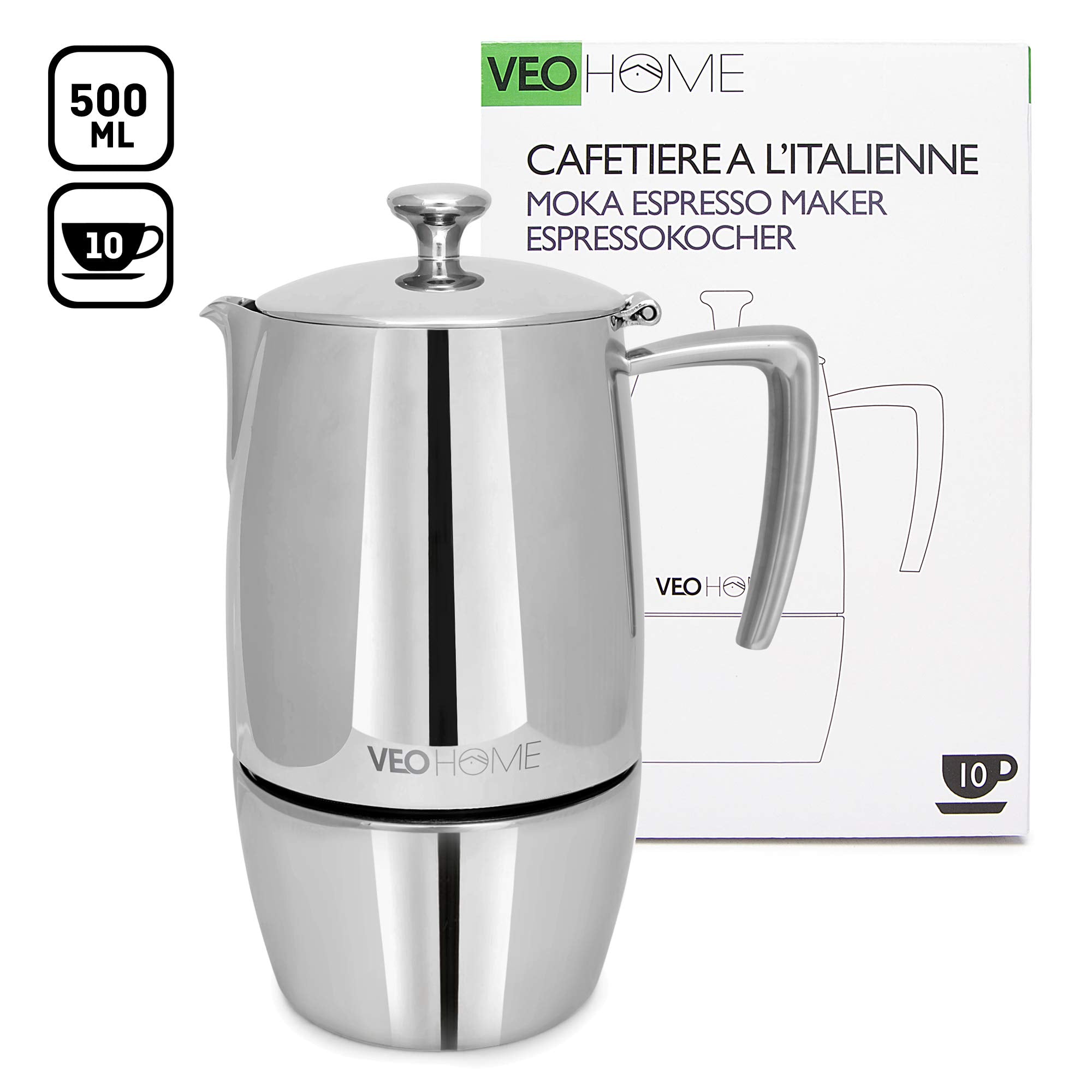 VeoHome safety valve and eco-friendly espresso pot