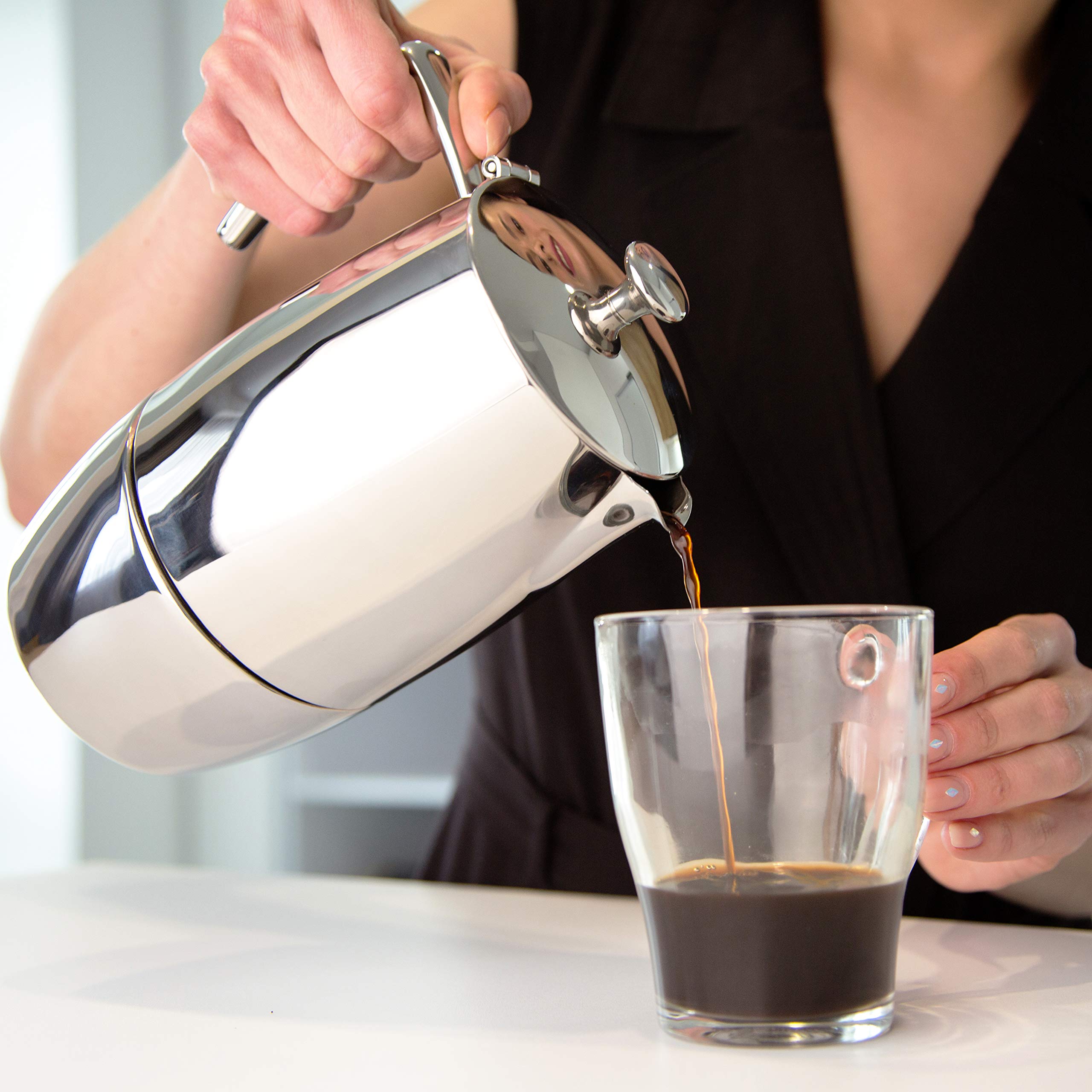 VeoHome multi-stove moka pot stainless steel