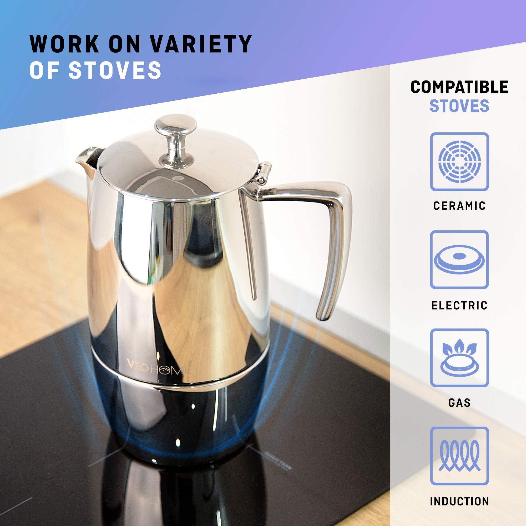 Italian style caffe machine VeoHome moka pot