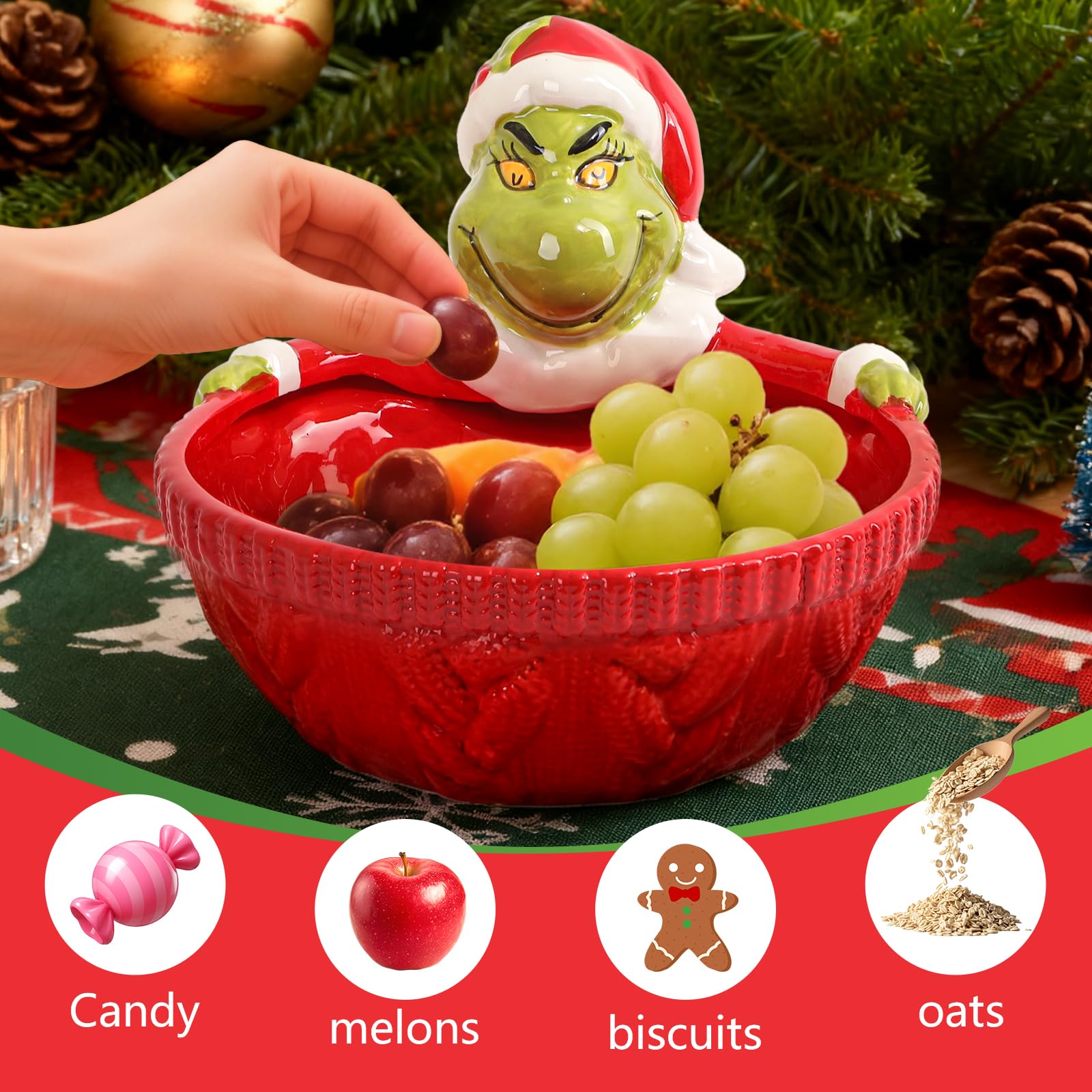 Dishwasher safe Veramedy 6.5 inch Christmas candy bowl