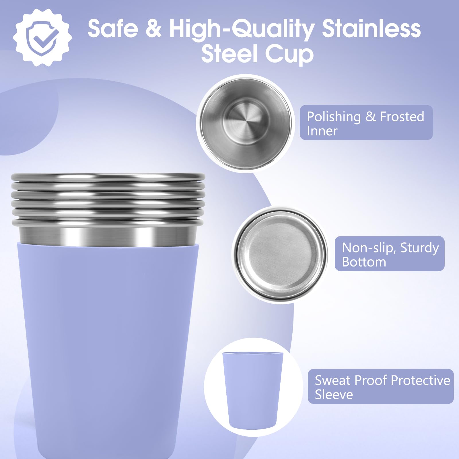 Cup with colorful non-slip sleeve for kids