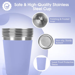 Cup with colorful non-slip sleeve for kids