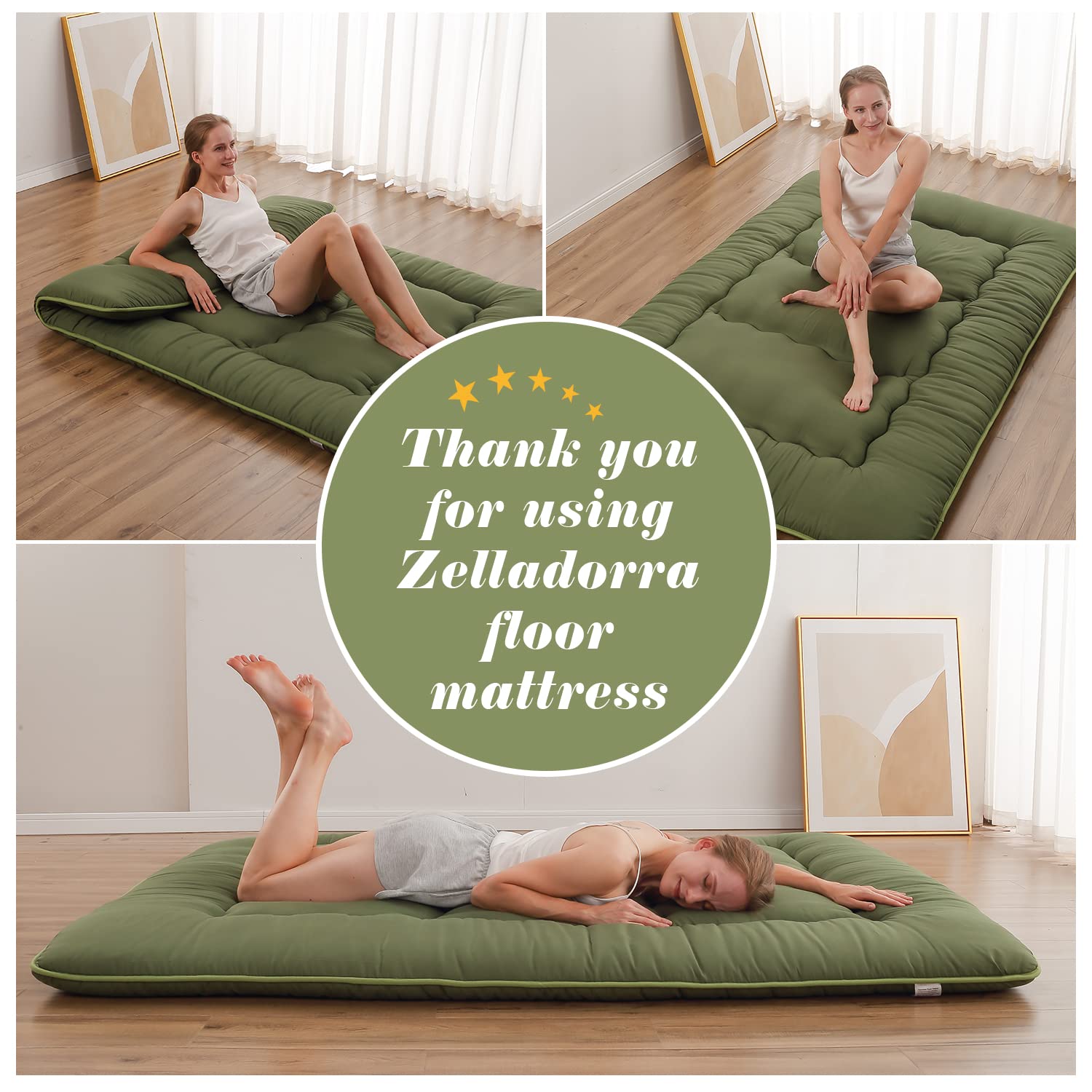 Versatile use as futon tatami mat floor mat tent mat or guest bed