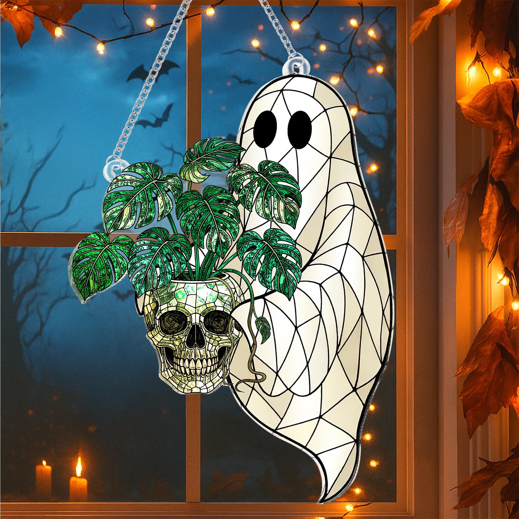 Versatile ghost ornament for indoor and outdoor decor