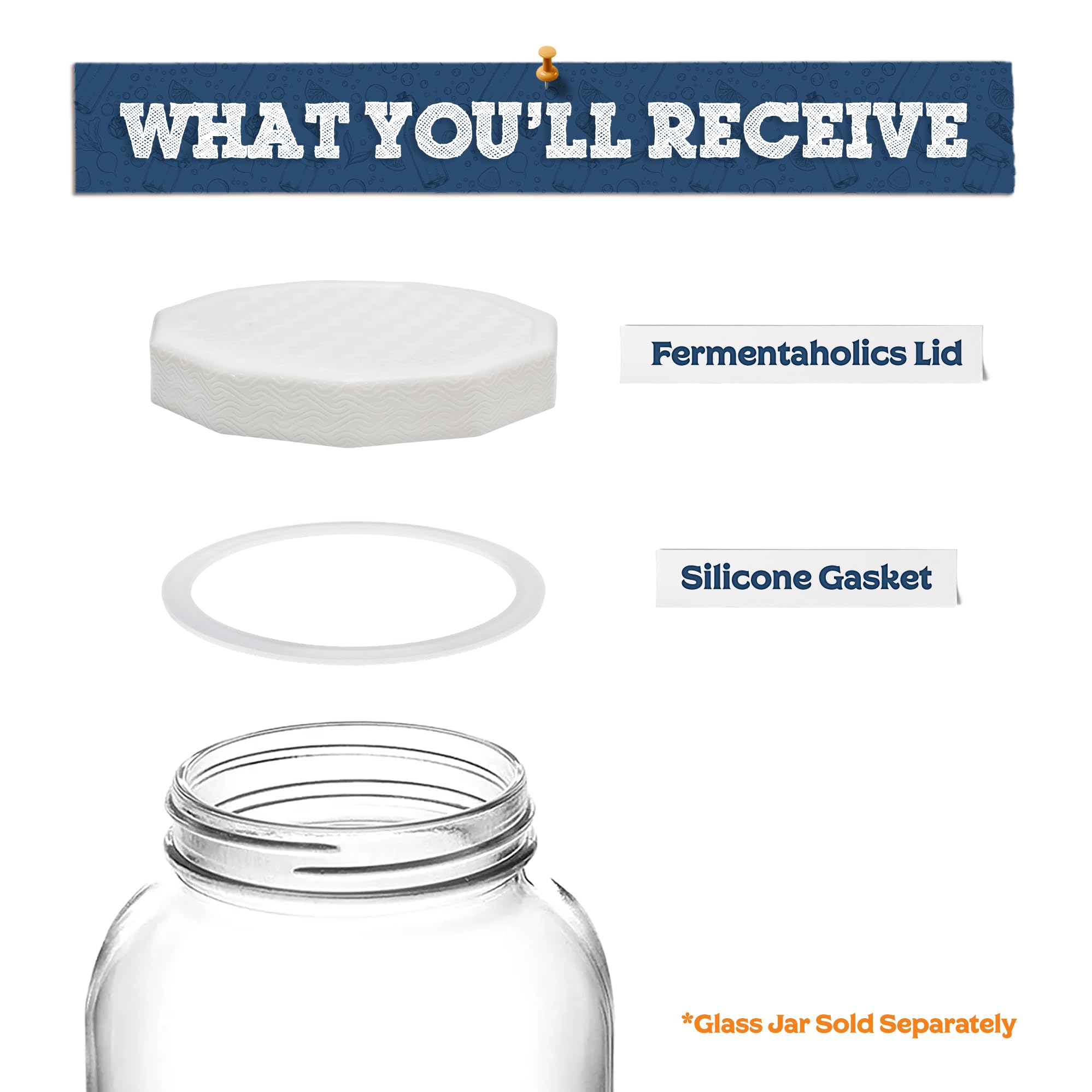 Compact 2-pack lid set for gallon jars
