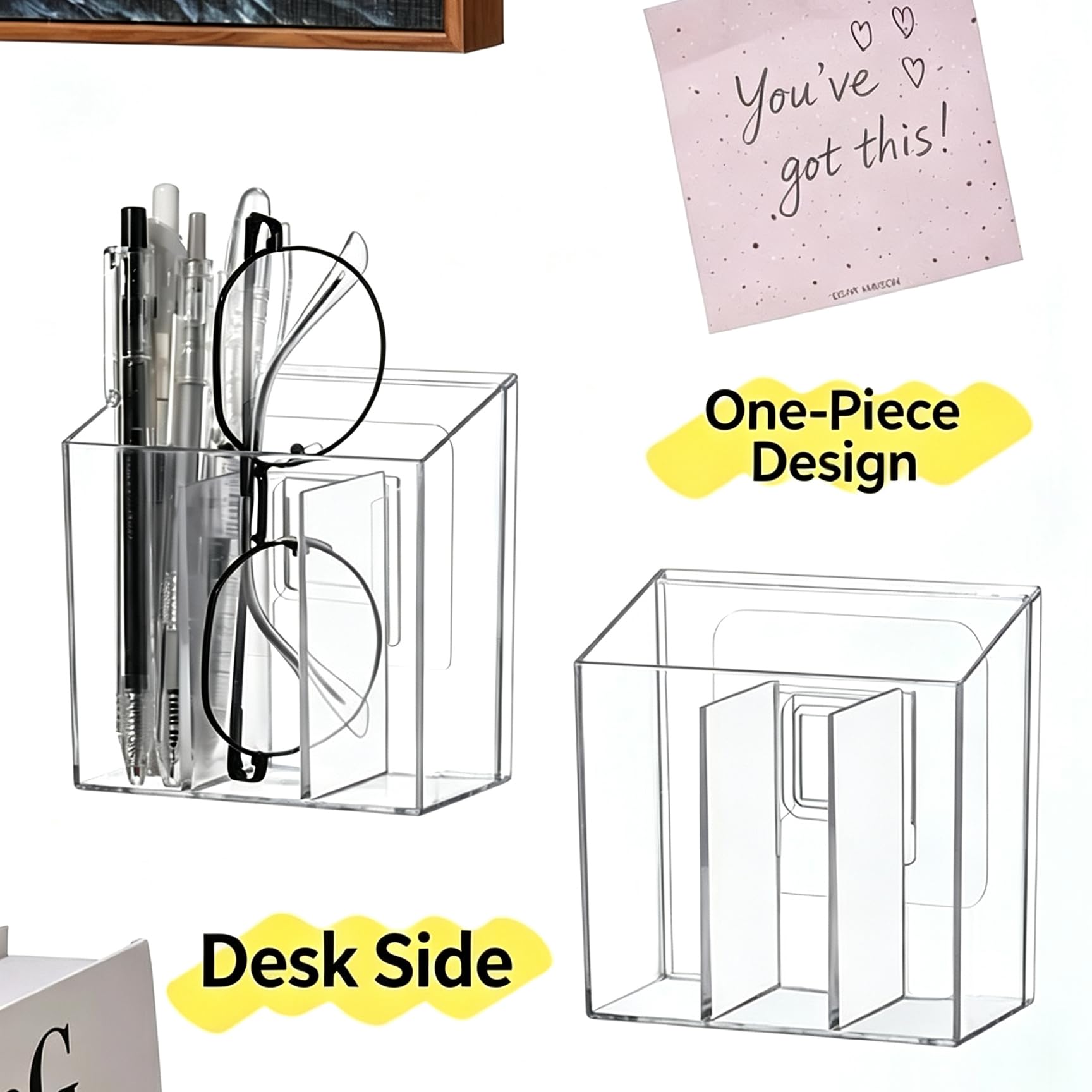 Wall mounted storage organizer for skincare and office supplies