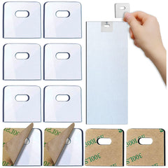 Clear vertical blind repair tabs close up with adhesive