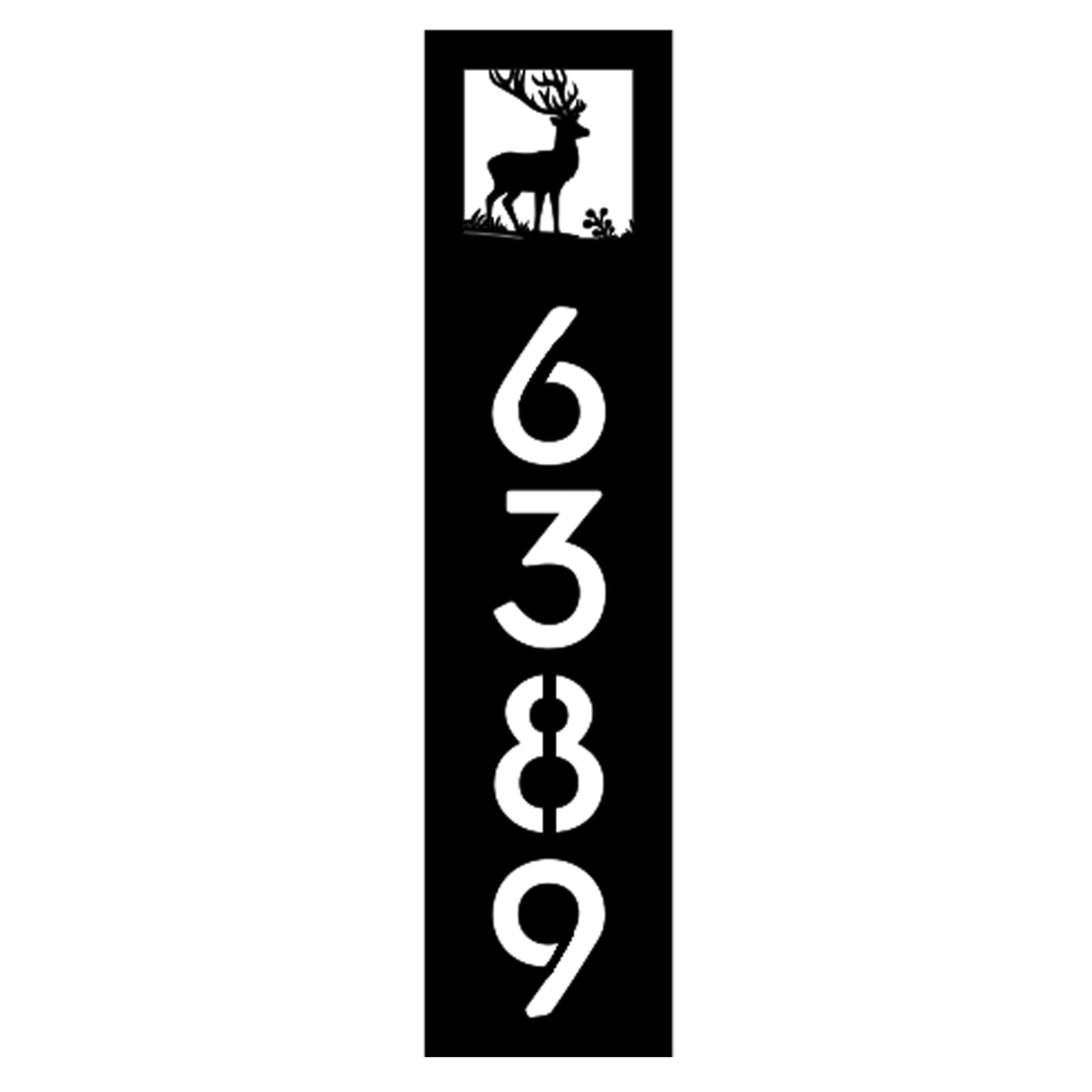 Vertical House Numbers sign with family name plate for home exterior
