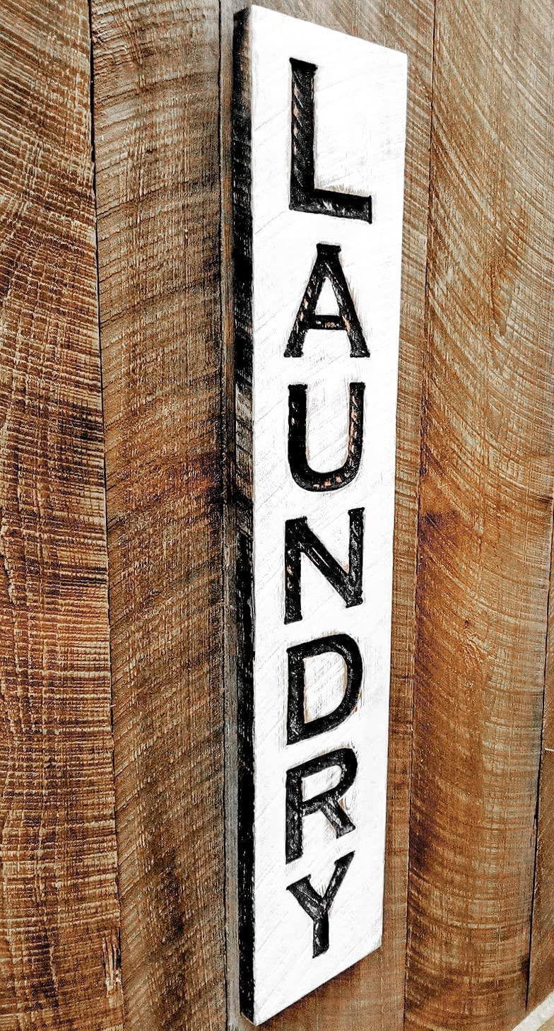 North Carolina handmade Vertical Laundry Sign rustic finish