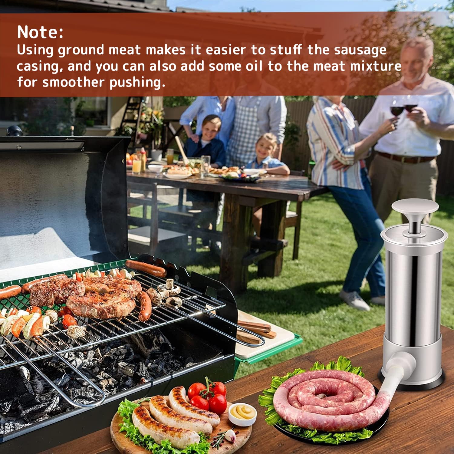 4 tubes diameters for different sausage sizes