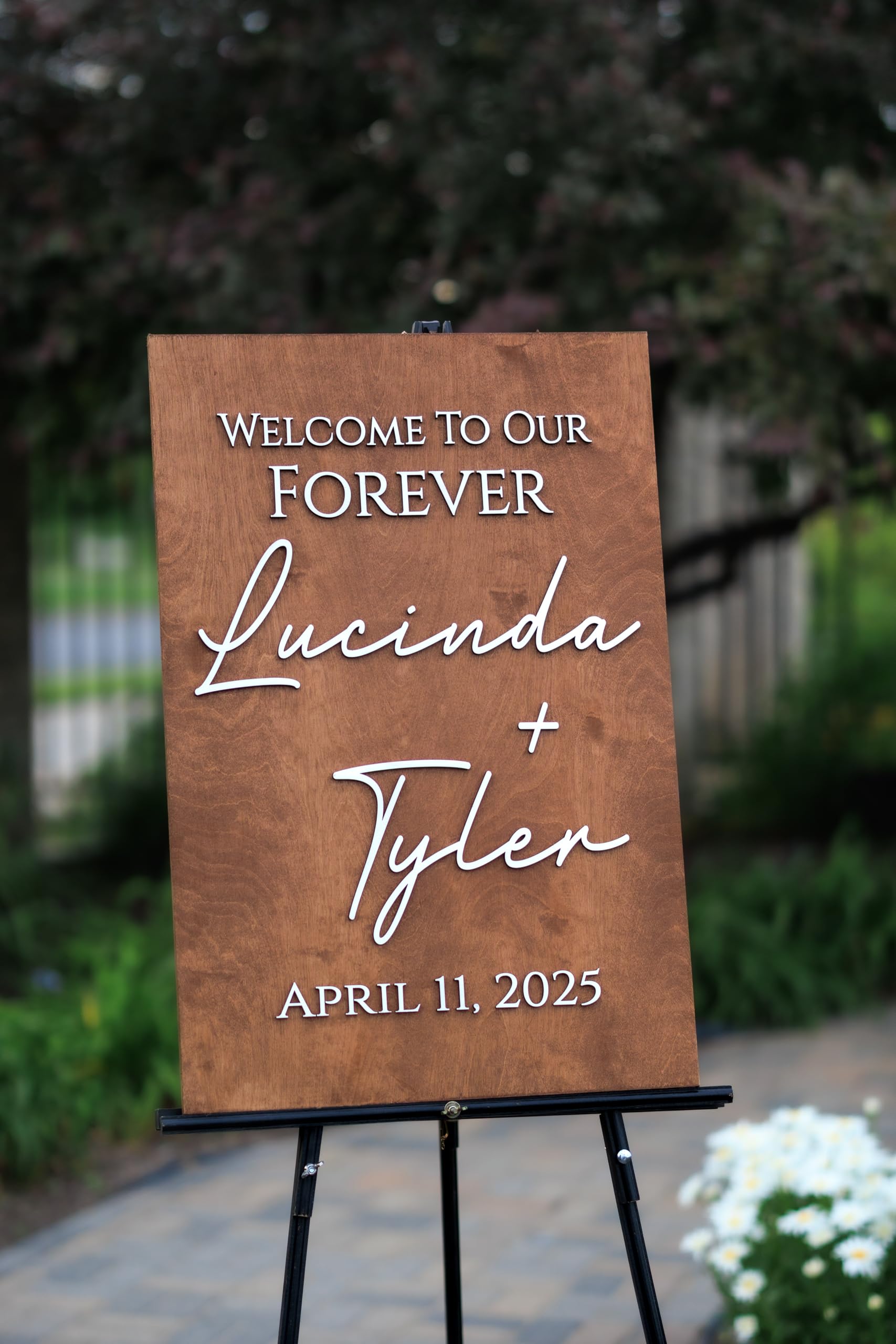 White painted finish for wedding sign option