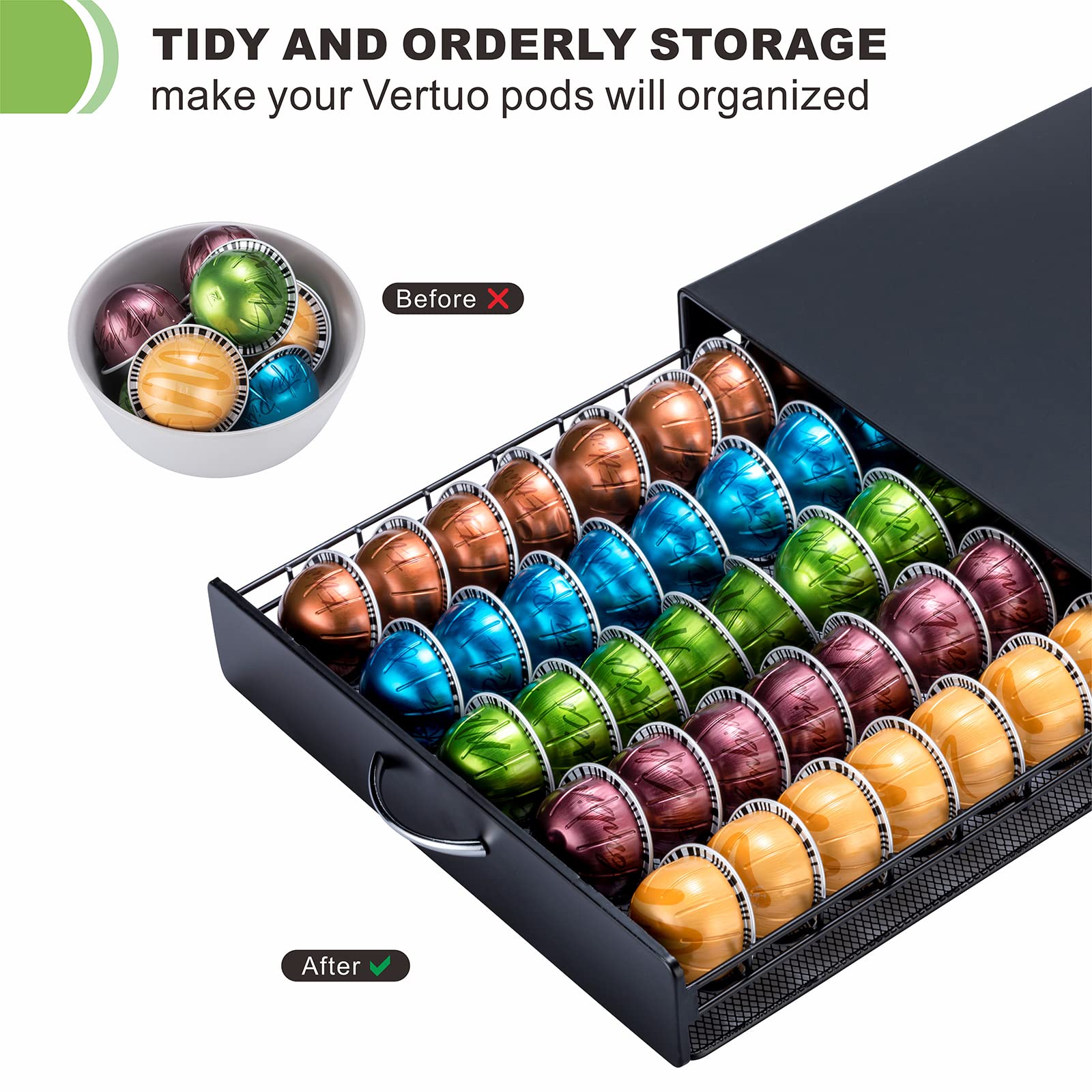 Top surface suitable for placing the Vertuo coffee machine