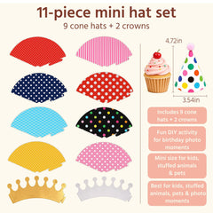 Cone hats with pom poms from Vesil kit