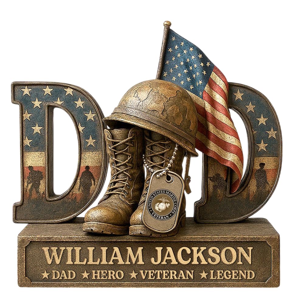 Veterans Military Acrylic Plaque for Dad display on shelf
