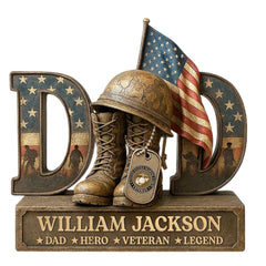 Veterans Military Acrylic Plaque for Dad display on shelf