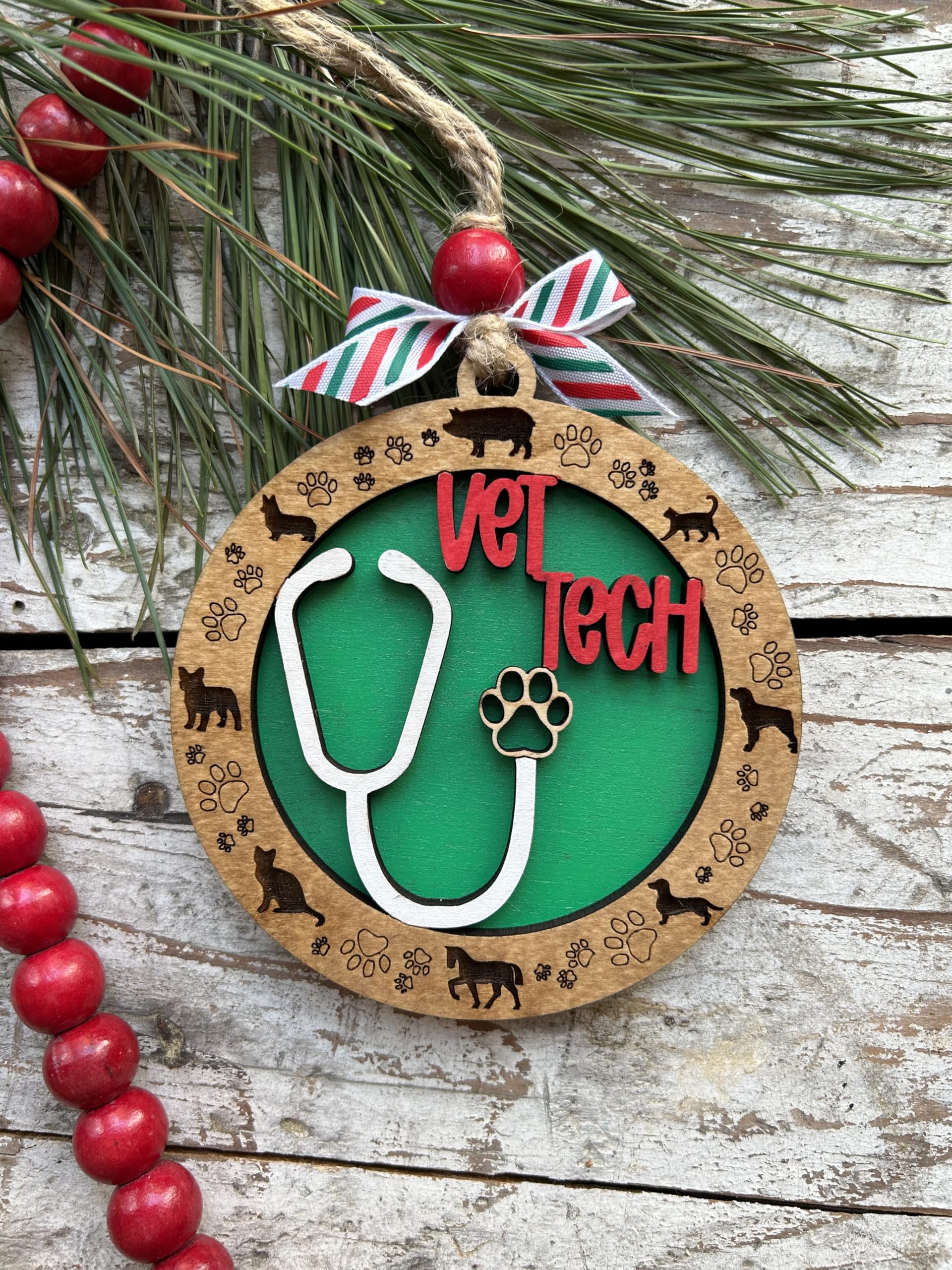 Veterinary Technician Graduation Gift ornament wood design
