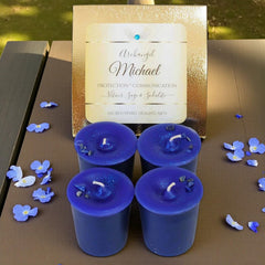 Vetiver and sage scented soy votive candles Archangel Michael