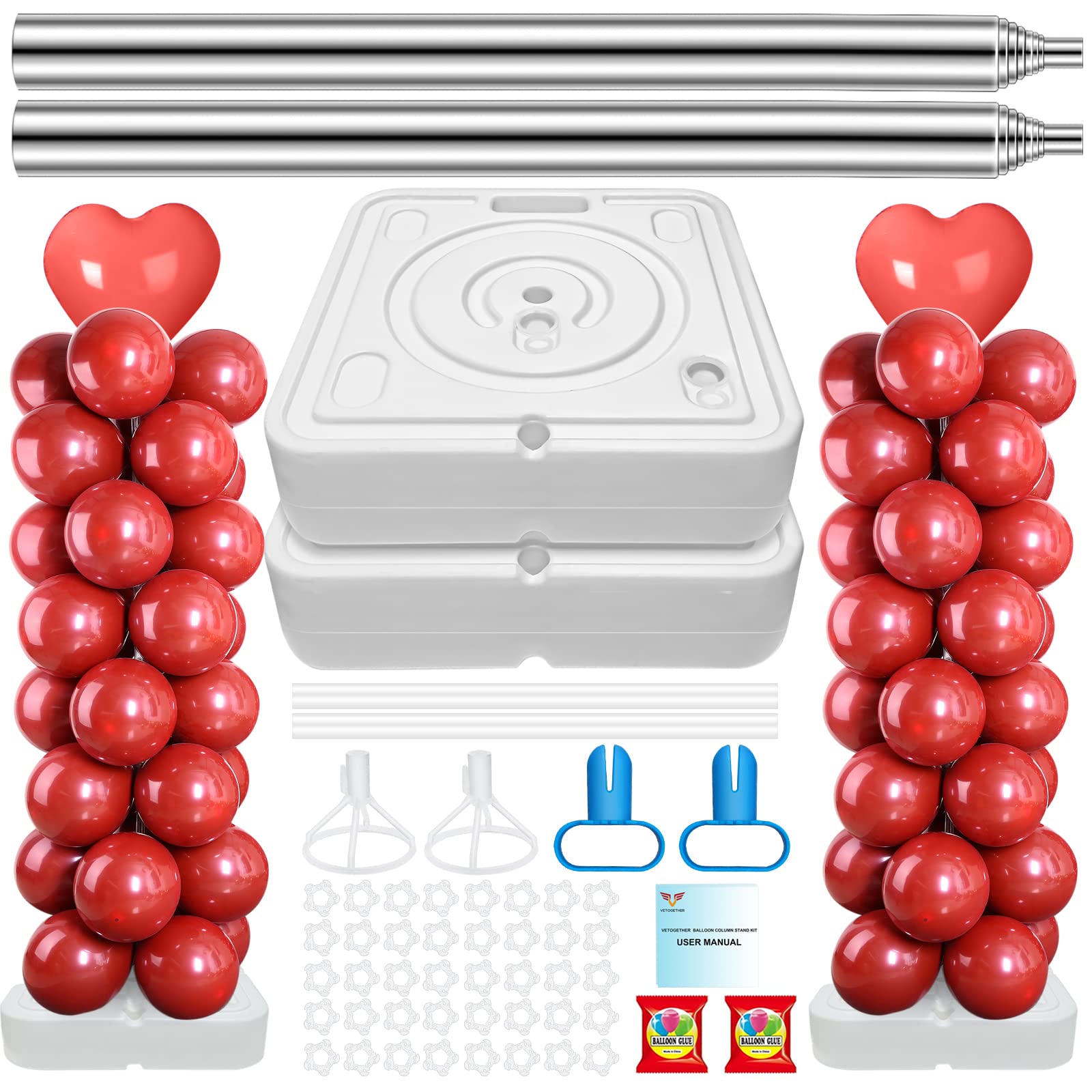 VETOGETHER balloon column stand kit with bases and poles