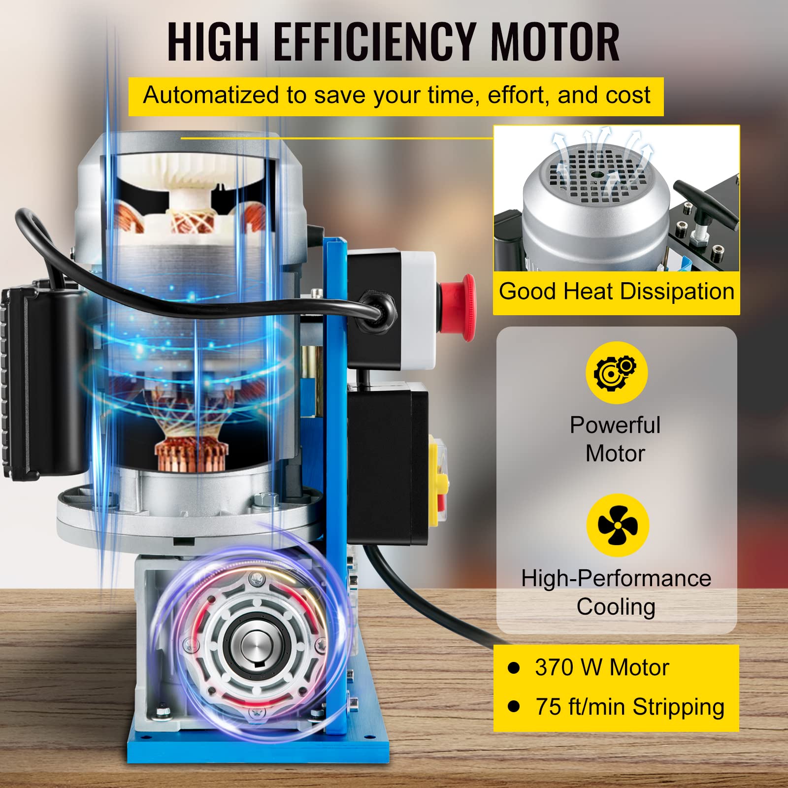 VEVOR 370W motor wire stripping machine