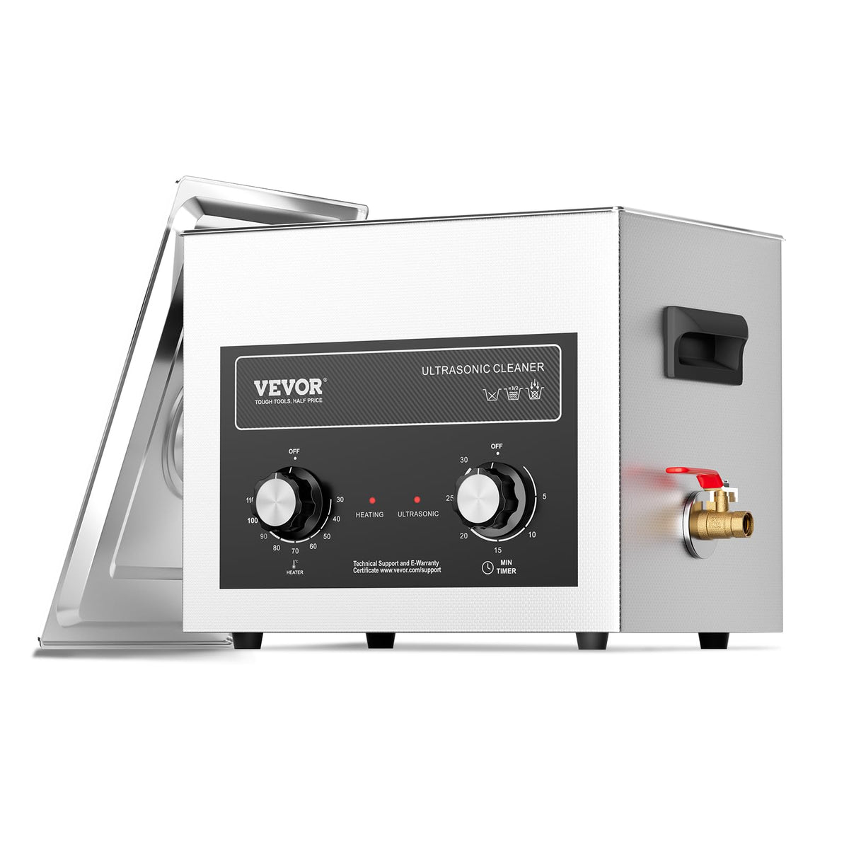 VEVOR 10L sonic cleaner with basket and metal chamber