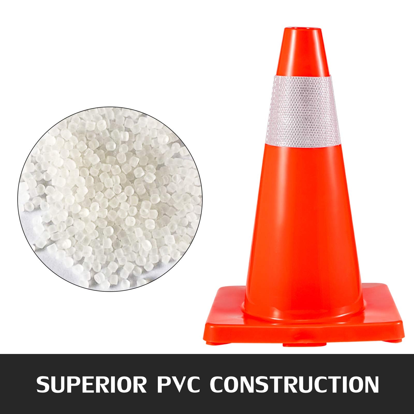 12 pack orange PVC traffic cones by VEVOR