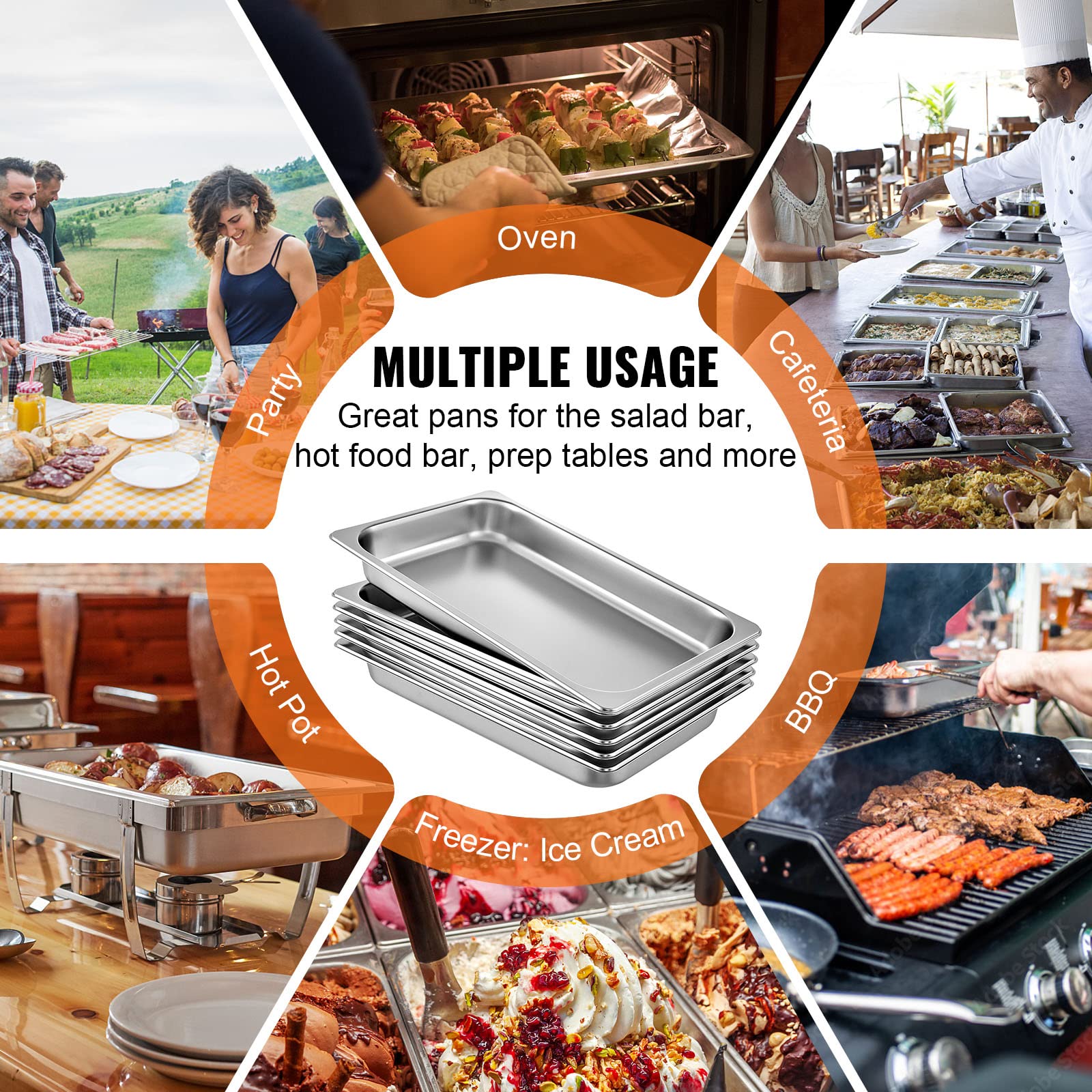 Dishwasher-safe stainless steel hotel pans