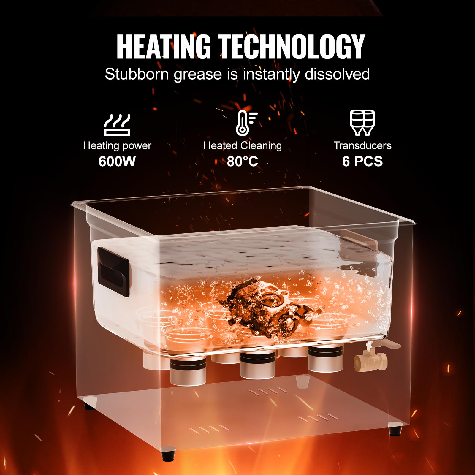 360° cleaning coverage for precision instruments in VEVOR cleaner