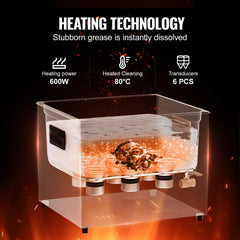360° cleaning coverage for precision instruments in VEVOR cleaner
