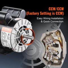 Open drip-proof design for clean dry environments on VEVOR motor