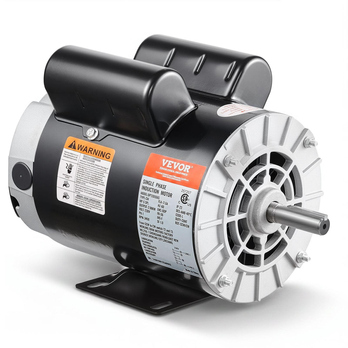 VEVOR 5HP SPL air compressor motor 230V single phase