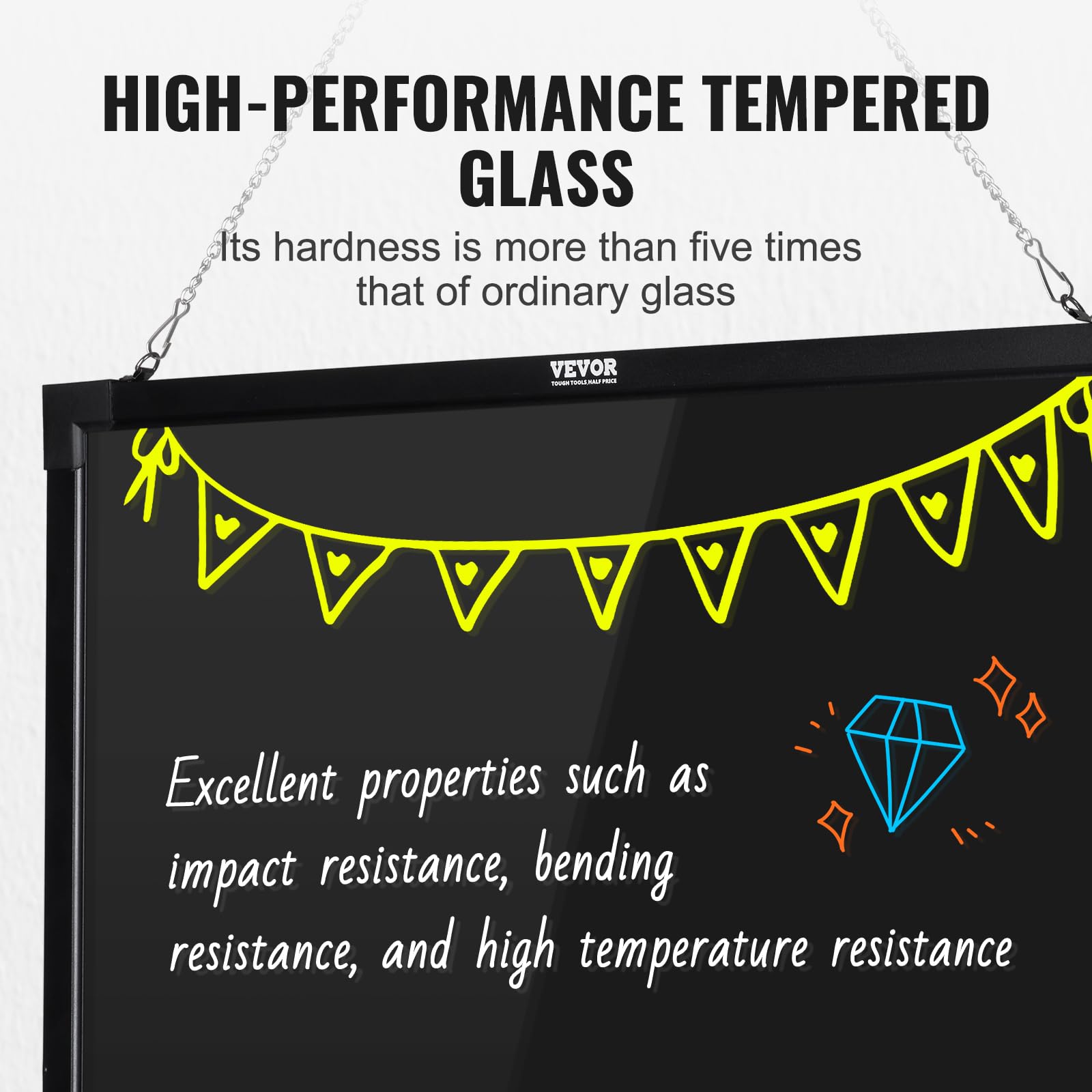 8 fluorescent markers included with the board