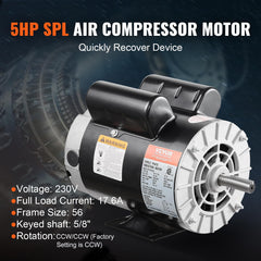 56 frame motor with 5/8 inch keyed shaft