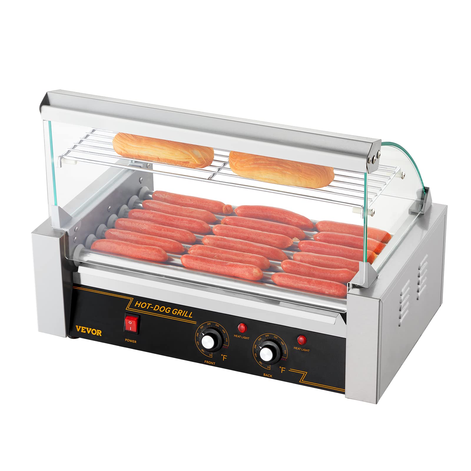 Optional backsplash shelf for VEVOR hot dog roller