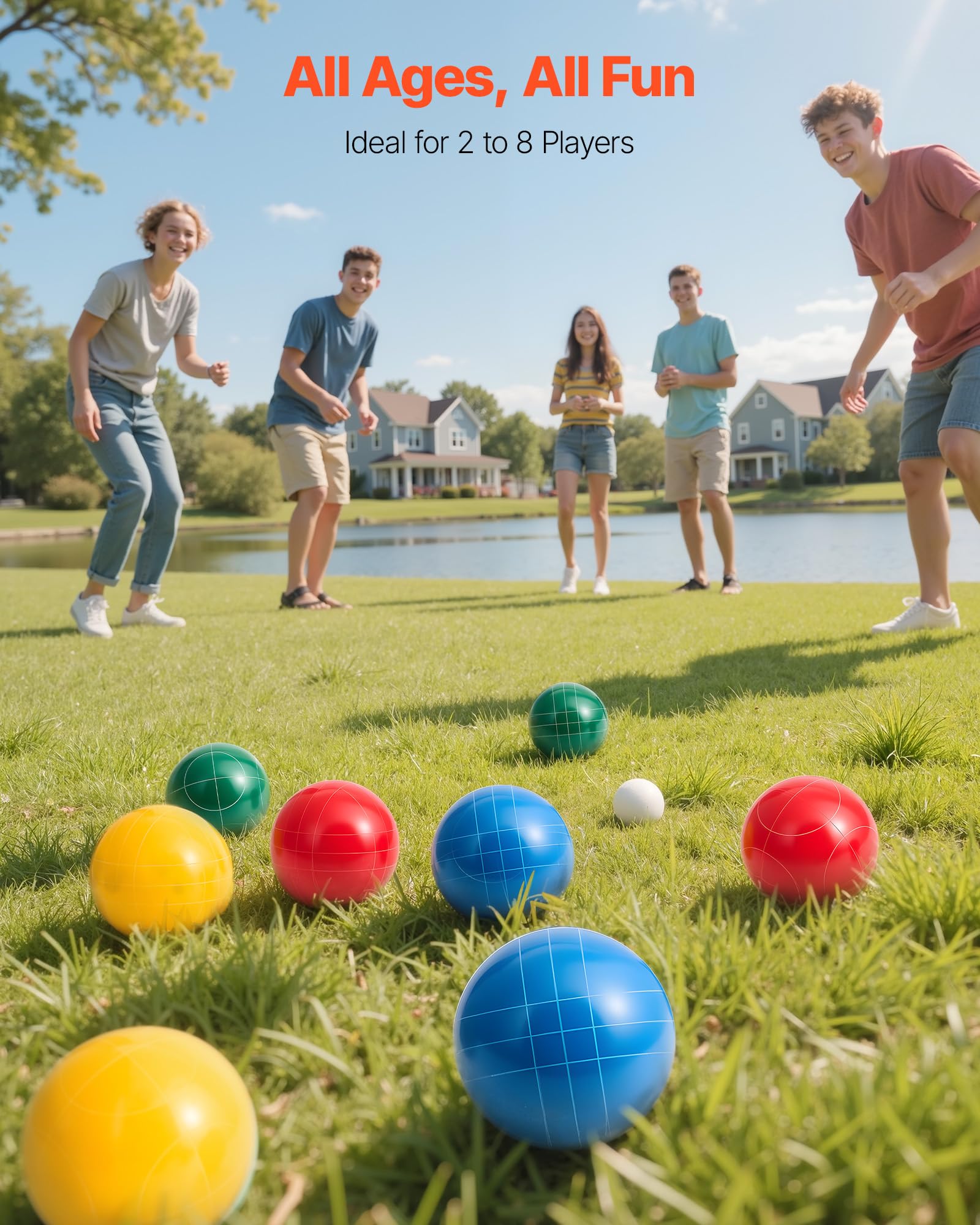 VEVOR Bocce Ball Set 100 mm balls and carrying bag