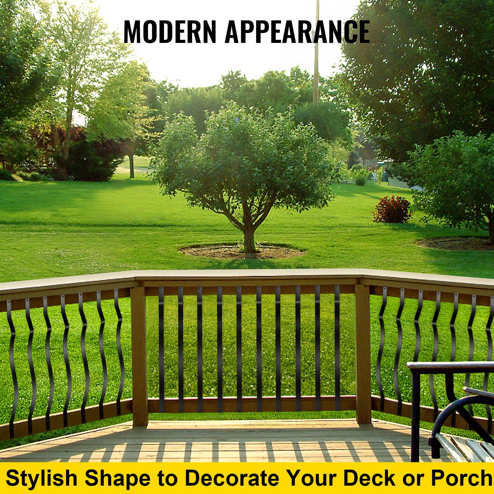 Suitable for wood and composite deck railings