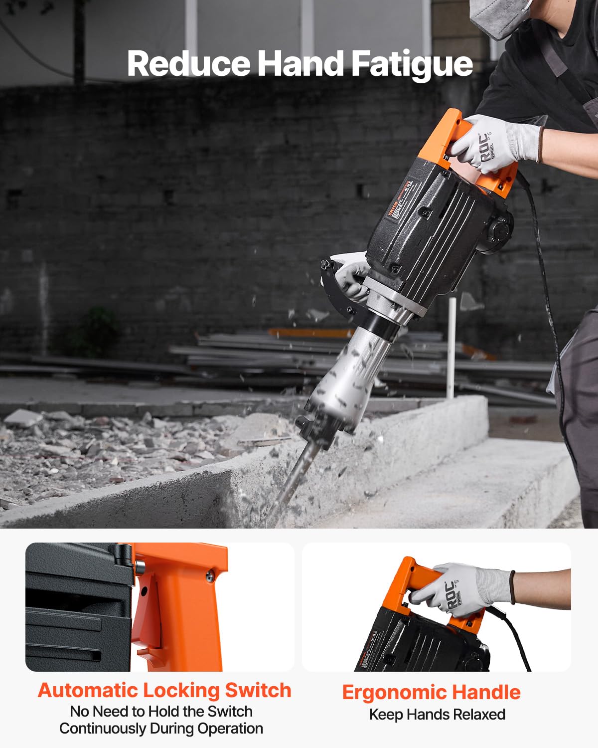 VEVOR 360 degree fore handle jack hammer