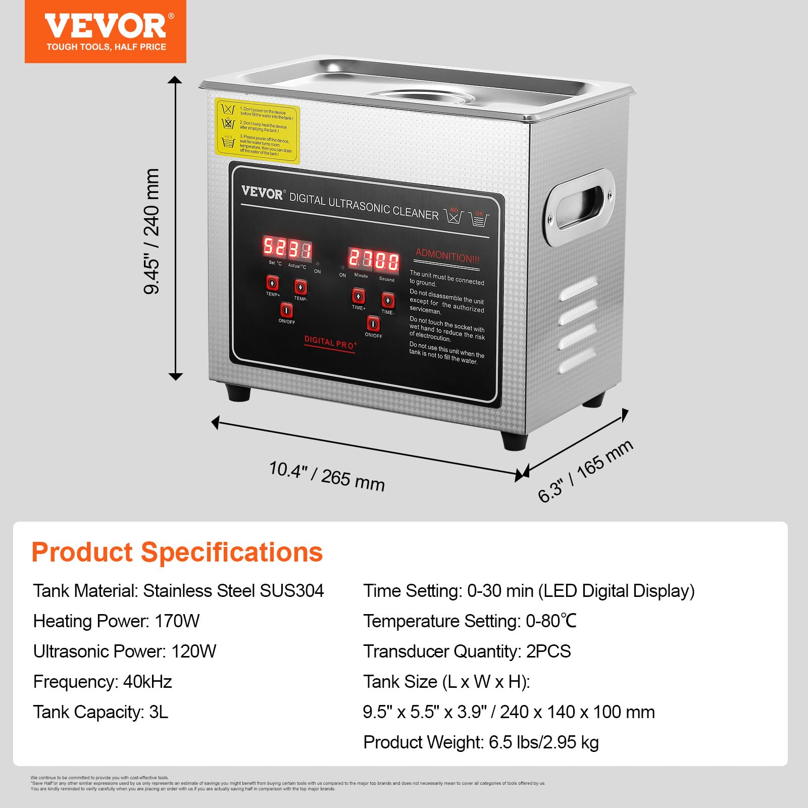 Watch cleaning in the VEVOR ultrasonic system
